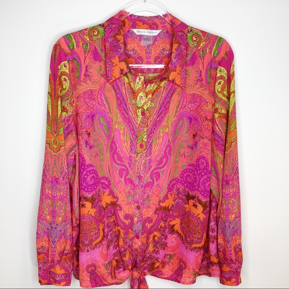 Peter Nygard Tops - Peter Nygard Bright Color Paisley Blouse Top